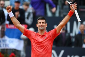 After being hit on the leg with a powerful smash from Cameron Norrie during their intense match at the Italian Open, Novak Djokovic expressed his dissatisfaction.
