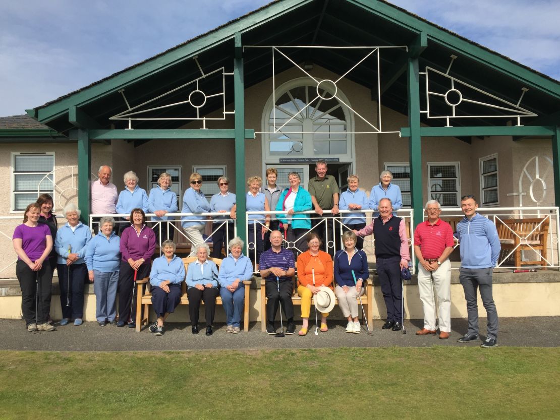 Members of the St Andrews Ladies Putting Club before a match against members of the St Andrews Links in 2018.