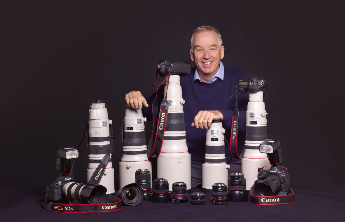 David Cannon poses with camera gear on March 7, 2017 in London.