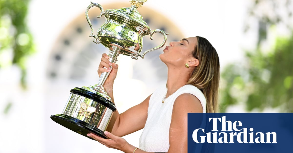 Aryna Sabalenka celebrates Australian Open win with her 'crazy team' – video