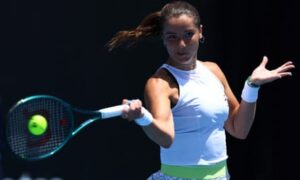 British tennis player Jodie Burrage, ranked 2nd in the country, experienced a swift downfall after a strong beginning in her debut at the Australian Open.