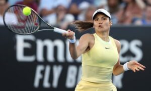 Emma Raducanu puts on a strong performance to win her first match at the Australian Open after her return to the grand slam tournament.