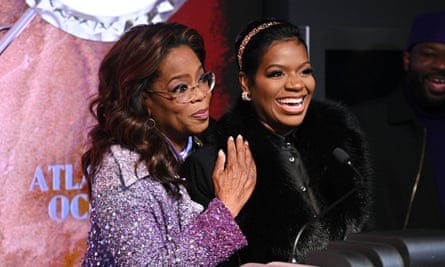 Fantasia Barrino with Oprah Winfrey, who produced the film