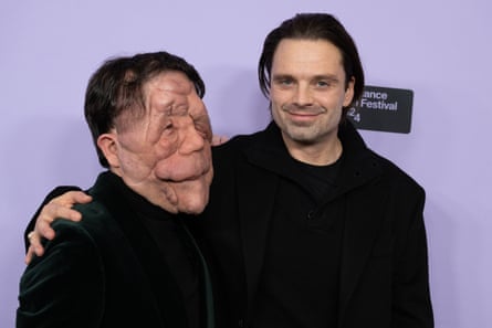 Adam Pearson and Sebastian Stan, stars of A Different Man.