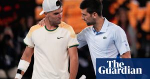 Novak Djokovic compliments Dino Prizmic for their first-round match at the Australian Open, calling it "amazing".