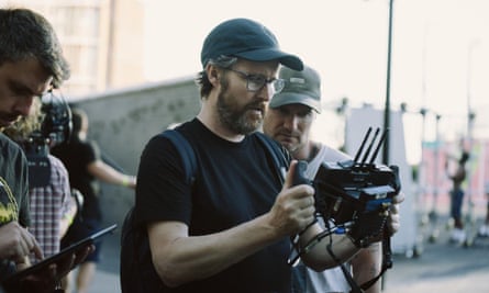 Director Andrew Haigh on the set of All of Us Strangers.