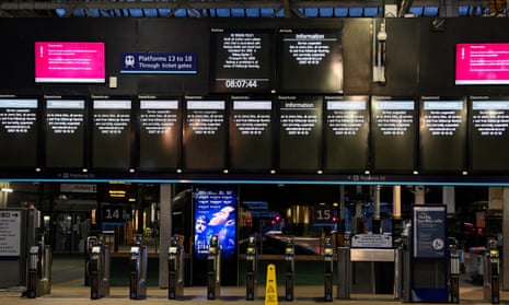 Information boards at Edinburgh Waverley station
