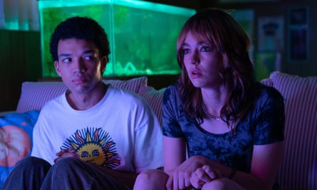 Justice Smith and Brigette Lundy-Paine in I Saw the TV Glow by Jane Schoenbrun.