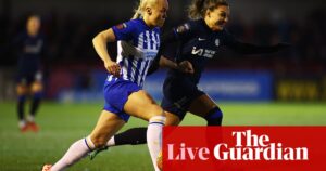 The live coverage of the Women's Super League game between Brighton and Chelsea is currently underway.