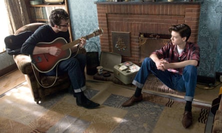 Aaron Johnson and Thomas Brodie-Sangster as John Lennon and Paul McCartney in Nowhere Boy.