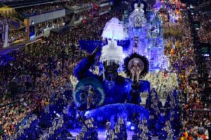 The carnival in Rio highlights the enduring impact of slavery in the city, as portrayed by the Samba school.