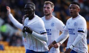 The Rangers have taken the top spot in the Scottish Premiership after defeating St Johnstone with successful penalty kicks from Tavernier.