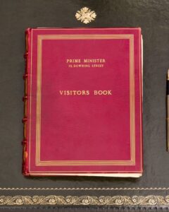 The sale of the visitors' book from Downing Street's history has been stopped because of a dispute over ownership.