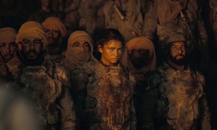 This image released by Warner Bros. Pictures shows Zendaya in a scene from “Dune: Part Two.” (Warner Bros. Pictures via AP)