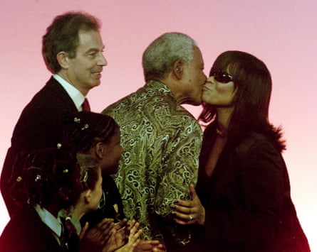Gabrielle with Nelson Mandela and Tony Blair at the 2000 Labour party conference.