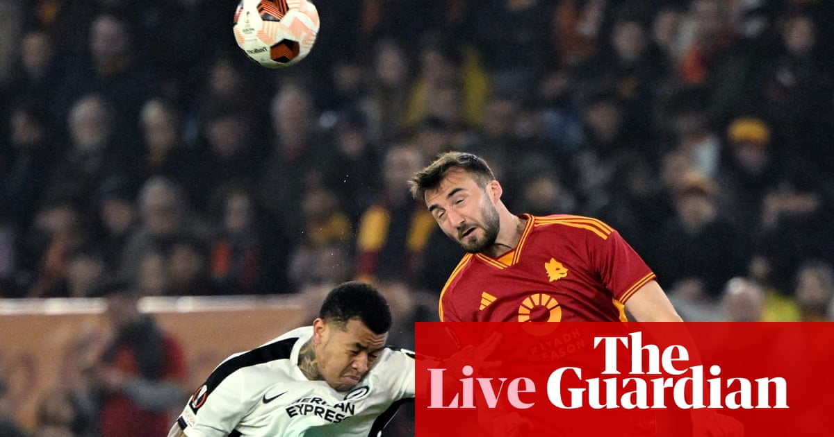 Live coverage of the first leg of Europa League's Round of 16 match between Roma and Brighton.