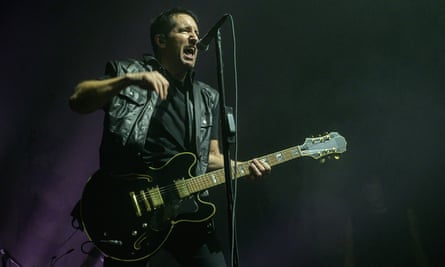 Trent Reznor on stage in Glasgow in 2022