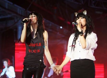 The Veronicas on stage at the 2008 MTV Australia awards