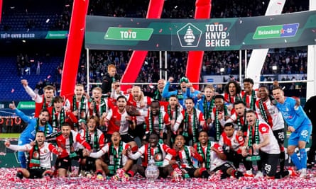 Feyenoord celebrate winning the 2024 Dutch Cup.