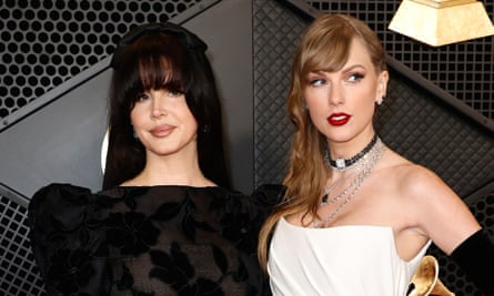 Lana Del Rey and Swift attend the Grammy awards in Los Angeles, 4 February 2024.