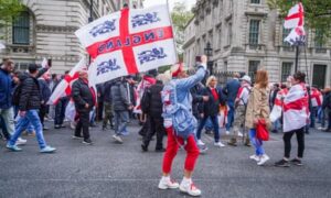 Police clash with St George’s Day protesters at central London rally