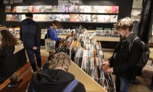 Swifties queue up for special letter from singer in boost for UK’s Record Store Day