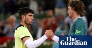 Alcaraz’s dream of third consecutive Madrid Open ends with loss – video