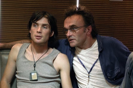 Boyle, right, with Cillian Murphy on the set of Sunshine in 2007.