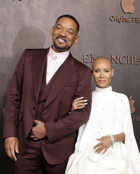 Will Smith and Jada Pinkett Smith at the premiere of Emancipation