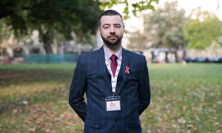 Jason Evans outside the public inquiry in Westminster.