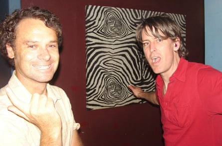 A young Curnow with Pavement’s Stephen Malkmus