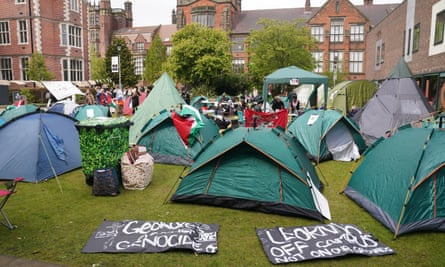 Tents on a lawn outside Newcastle University