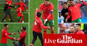 Euro 2024: security questions after pitch invaders get to Ronaldo – live updates