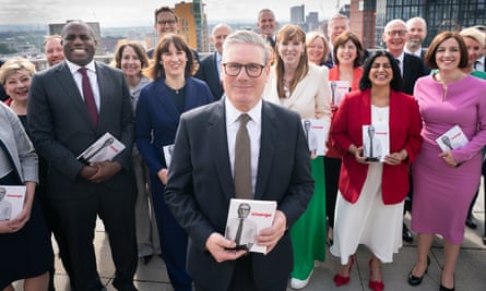 Keir Starmer with members of the shadow cabinet at the manifesto launch at the Co-op headquarters in Manchester.