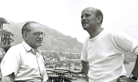 A black and white still of Michael Powell and Emeric Pressburger.