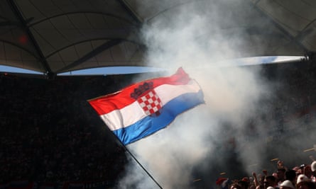 Croatia fans during the match against Albania in Hamburg.