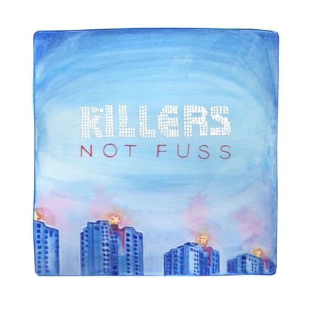 Illustration of the album cover for Hot Fuzz by the Killers renamed Not Fuss