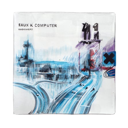 Illustration of the Radiohead album cover for OK Computer renamed Faux K Computer