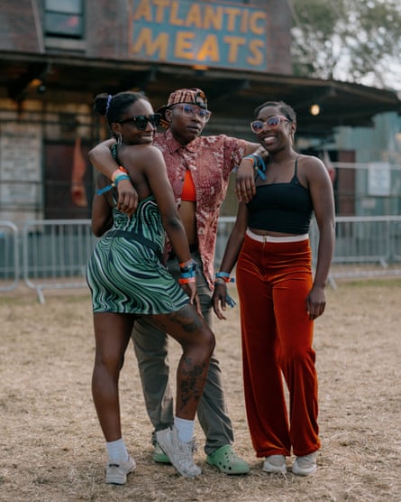 Left to right: Rei, Adedamola, and Mimi Sugarpill of cabaret collective The Cocoa Butter Club