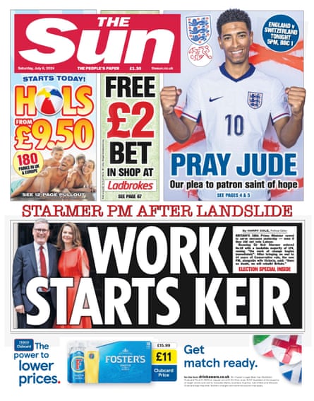 ‘Now we begin’: what the papers say after Keir Starmer takes reins as UK prime minister