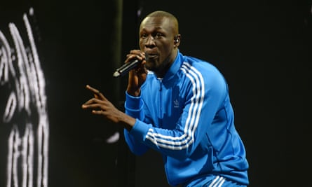 Calling out Theresa May … Stormzy at Glastonbury 2017.