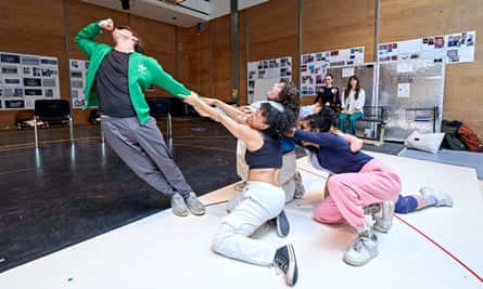 Members of the cast of Fangirls in rehearsals.