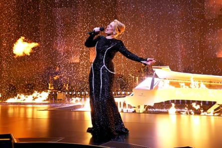 Adele performing in Las Vegas during her Weekends With Adele residency.