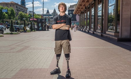 A portrait of Ukrainian war veteran Oleksandr “Teren” Budko, 28, in central Kyiv, Ukraine.