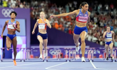 Sydney McLaughlin-Levrone, of the United States, wins the women’s 400-meters hurdles final