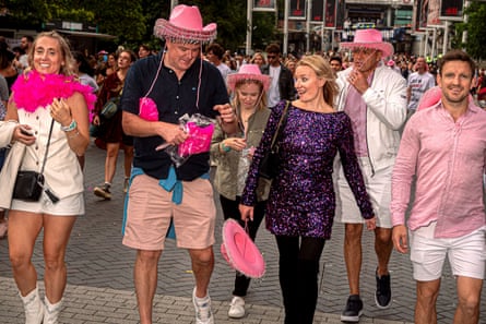 Swifties photographed at the Taylor Swift Era gigs at Wembley August 2024