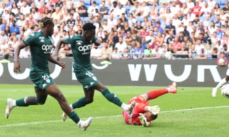 Lamine Camara scores from close range against Lyon