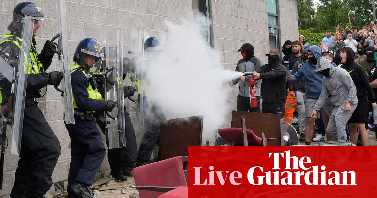 Starmer tells rioters ‘you will regret it’ as far-right violence escalates in Rotherham – live