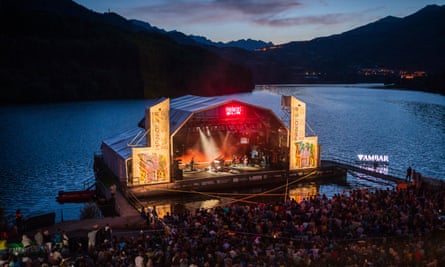 Ludovico Einaudi performing at Pirineos Sur international festival, in Spain.