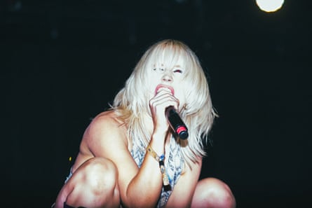 Amyl and the Sniffers playing the Bearded Theory festival in Derbyshire in 2024.